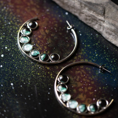 View details for Moon Phase Hoop Earrings Moon Phase Hoop Earrings